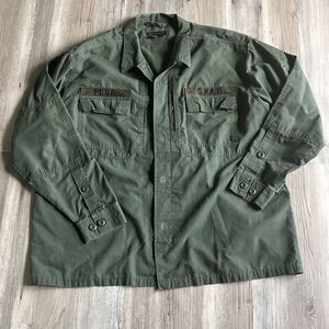 Men's 5.11 Tactical Jacket Green Army Military Coat Patches Pocket XL